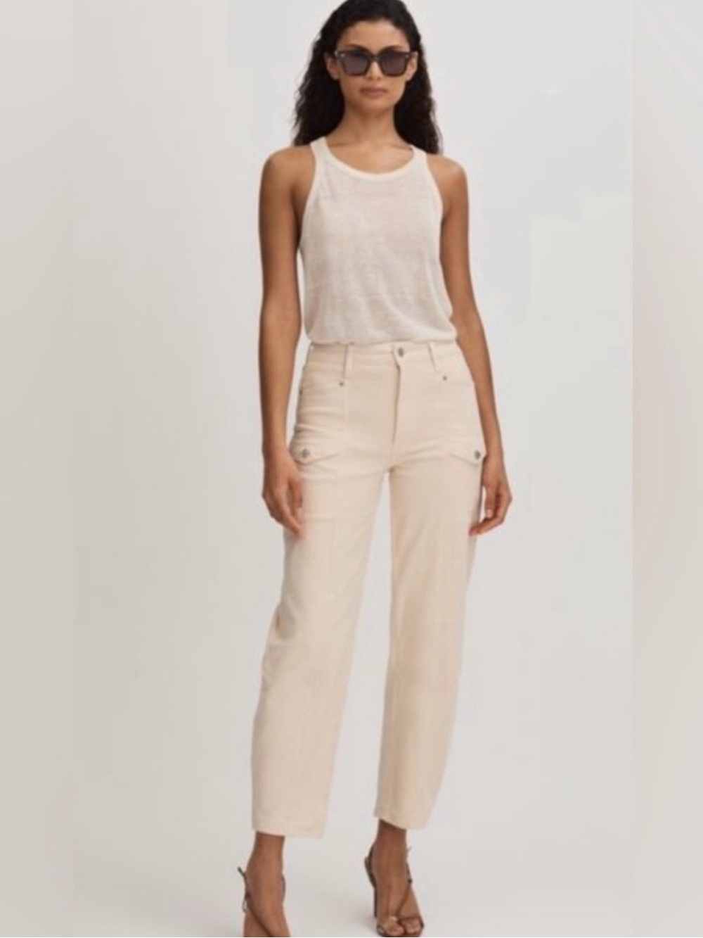 PAIGE “Alexis” Barrel Leg Cargo Jeans. Size 30 EUC